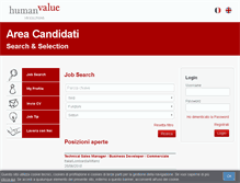 Tablet Screenshot of jobs.humanvalue.it